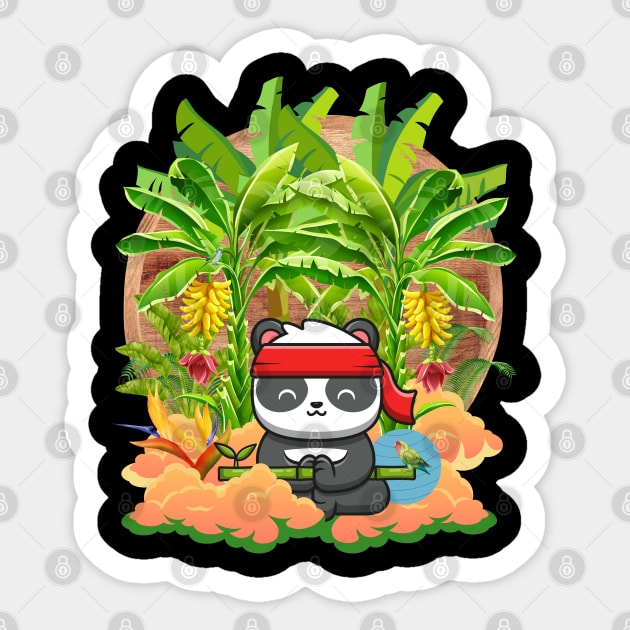 Panda Meditate in Paradise Sticker by Expresions PrintShop